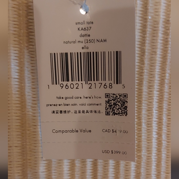 Kate Spade Ella Dottie Ladybug π Small Straw Tote Crossbody - Picture 8 of 9